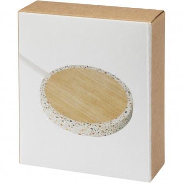 Logo trade advertising products picture of: Terrazzo 10W wireless bamboo charging pad